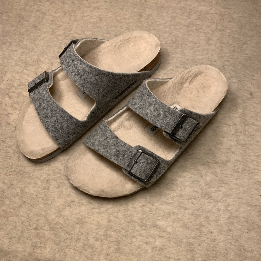 🤍BIRKENSTOCK ARIZONA GREY WOOL/SHEARLING🤍